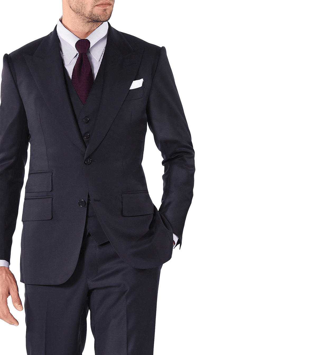 Navy Blue Signature, two-button Bespoke Suit - custom suits nyc bespoke tailor midtown, noho