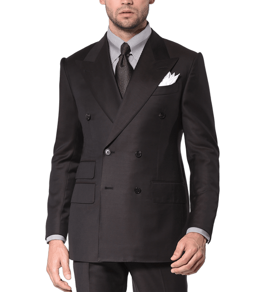 Chocolate Twill Signature, Double-breasted Bespoke Suit - custom suits nyc bespoke tailor midtown, noho