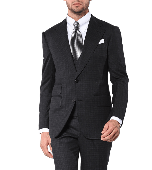 Charcoal Gun Check Signature Bespoke Suit - custom suits nyc bespoke tailor midtown, noho