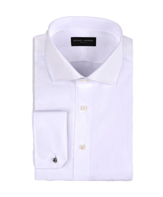 (product) White Poplin, Spread-Collar Shirt - custom suits nyc bespoke tailor midtown, noho