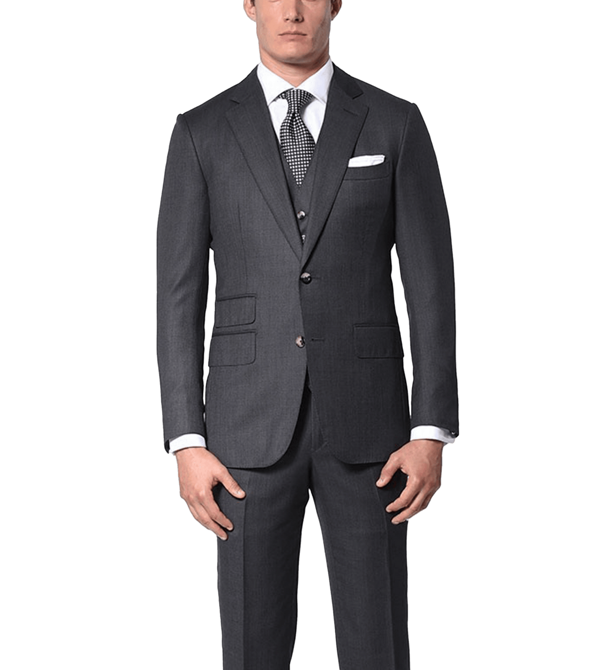 Charcoal Birdseye Classic Bespoke Suit - custom suits nyc bespoke tailor midtown, noho