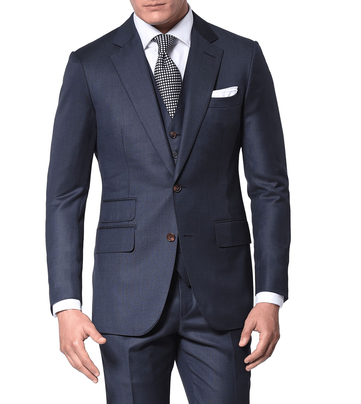 Marine Birdseye Classic Bespoke Suit - custom suits nyc bespoke tailor midtown, noho