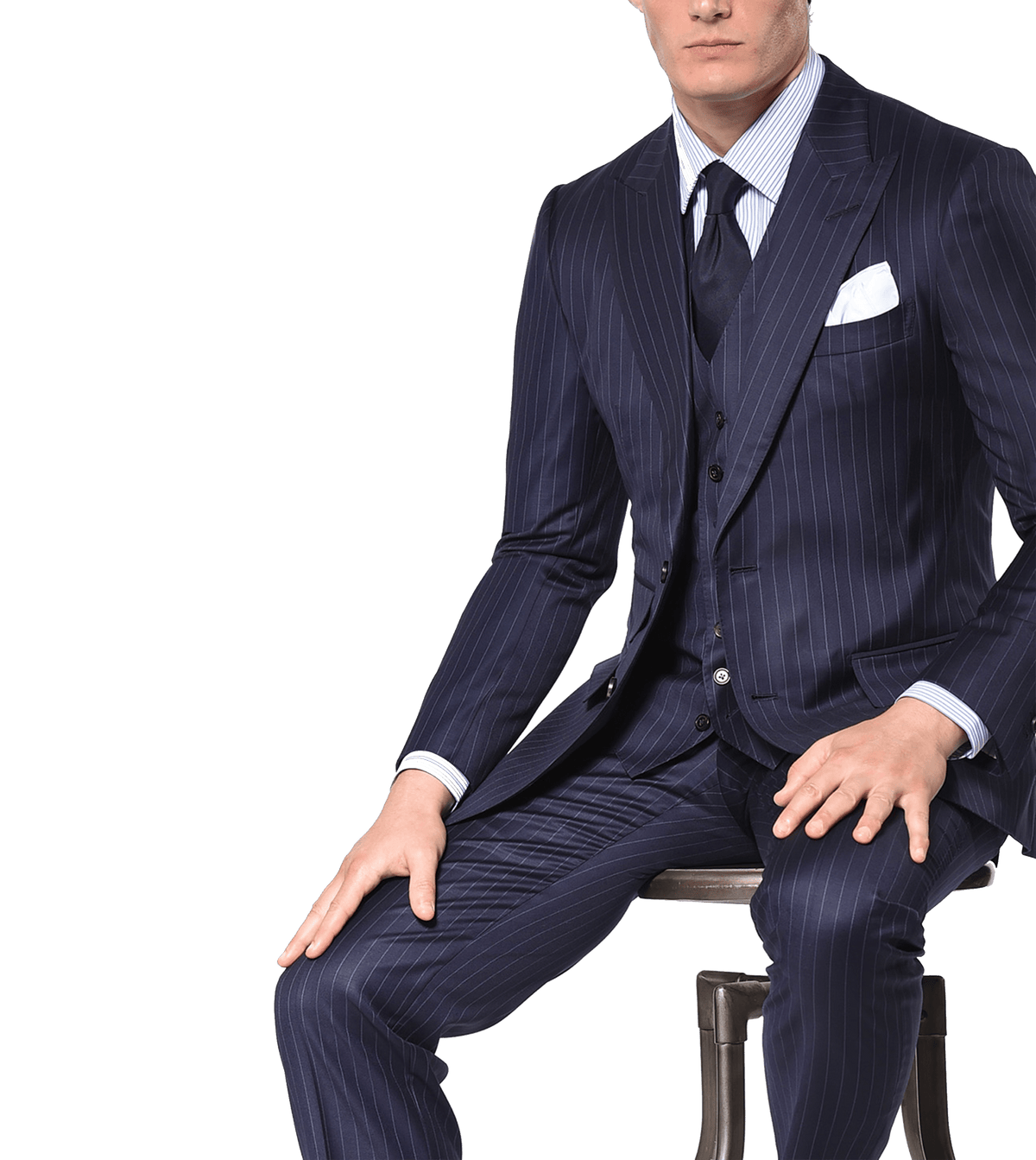 Navy Twill Classic, two-button Bespoke Suit - custom suits nyc bespoke tailor midtown, noho