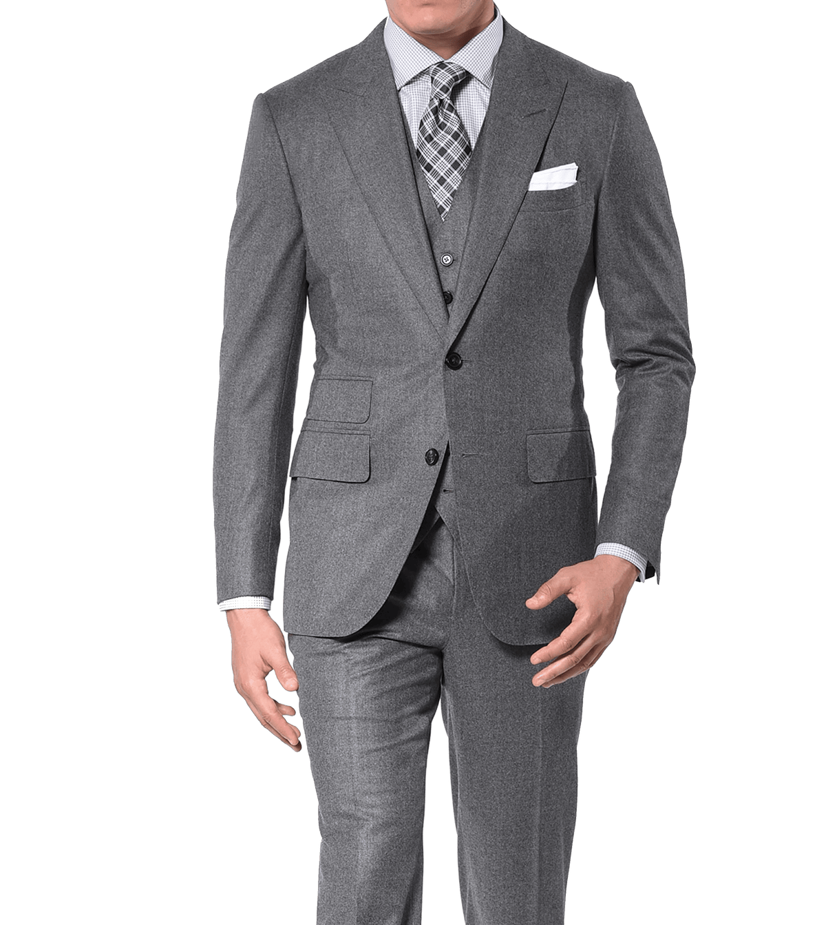 Steel Grey Flannel Classic Bespoke Suit - custom suits nyc bespoke tailor midtown, noho