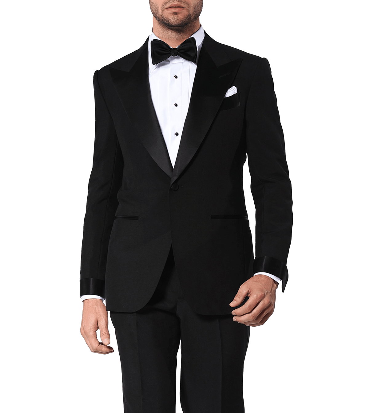 (product) Black Tonic Mohair Signature Satin Bespoke Tuxedo - custom suits nyc bespoke tailor midtown, noho