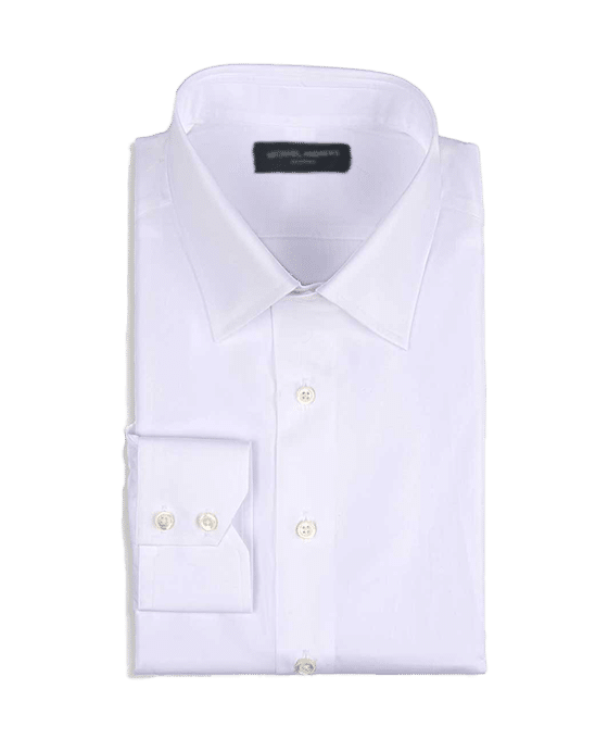 (product) White Stretch Poplin, Traditional-Collar Shirt - custom suits nyc bespoke tailor midtown, noho