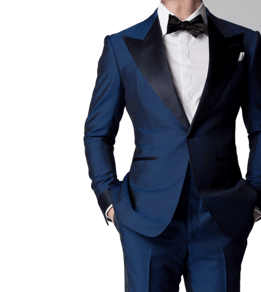 French Blue Mohair Bespoke Dinner Jacket - custom suits nyc bespoke tailor midtown, noho