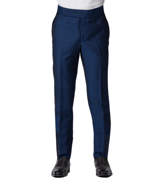 French Blue Mohair Silk Bespoke Trouser - custom suits nyc bespoke tailor midtown, noho