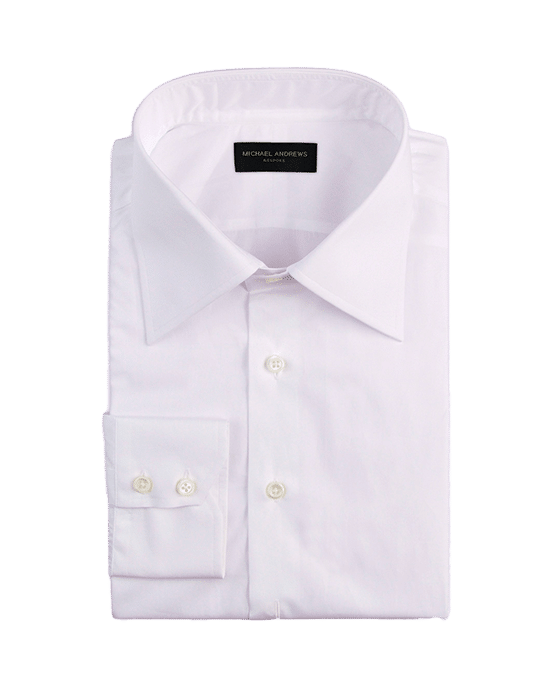 (product) White Poplin, Italian-Collar Shirt - custom suits nyc bespoke tailor midtown, noho