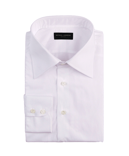 (product) White Poplin, Italian-Collar Shirt - custom suits nyc bespoke tailor midtown, noho
