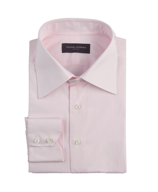 (product) Light Pink Poplin, Italian-Collar Shirt - custom suits nyc bespoke tailor midtown, noho