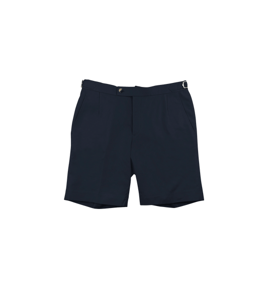 (product) Navy Cotton Shorts - custom suits nyc bespoke tailor midtown, noho