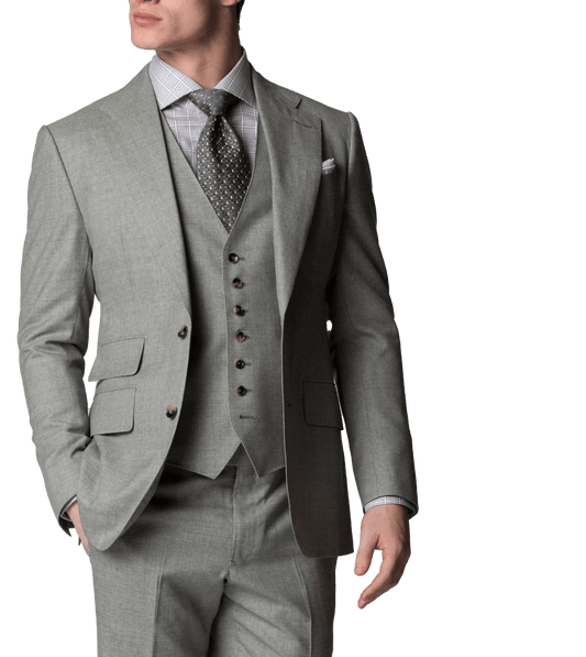 Bespoke Light Grey Sharkskin Suit - custom suits nyc bespoke tailor midtown, noho