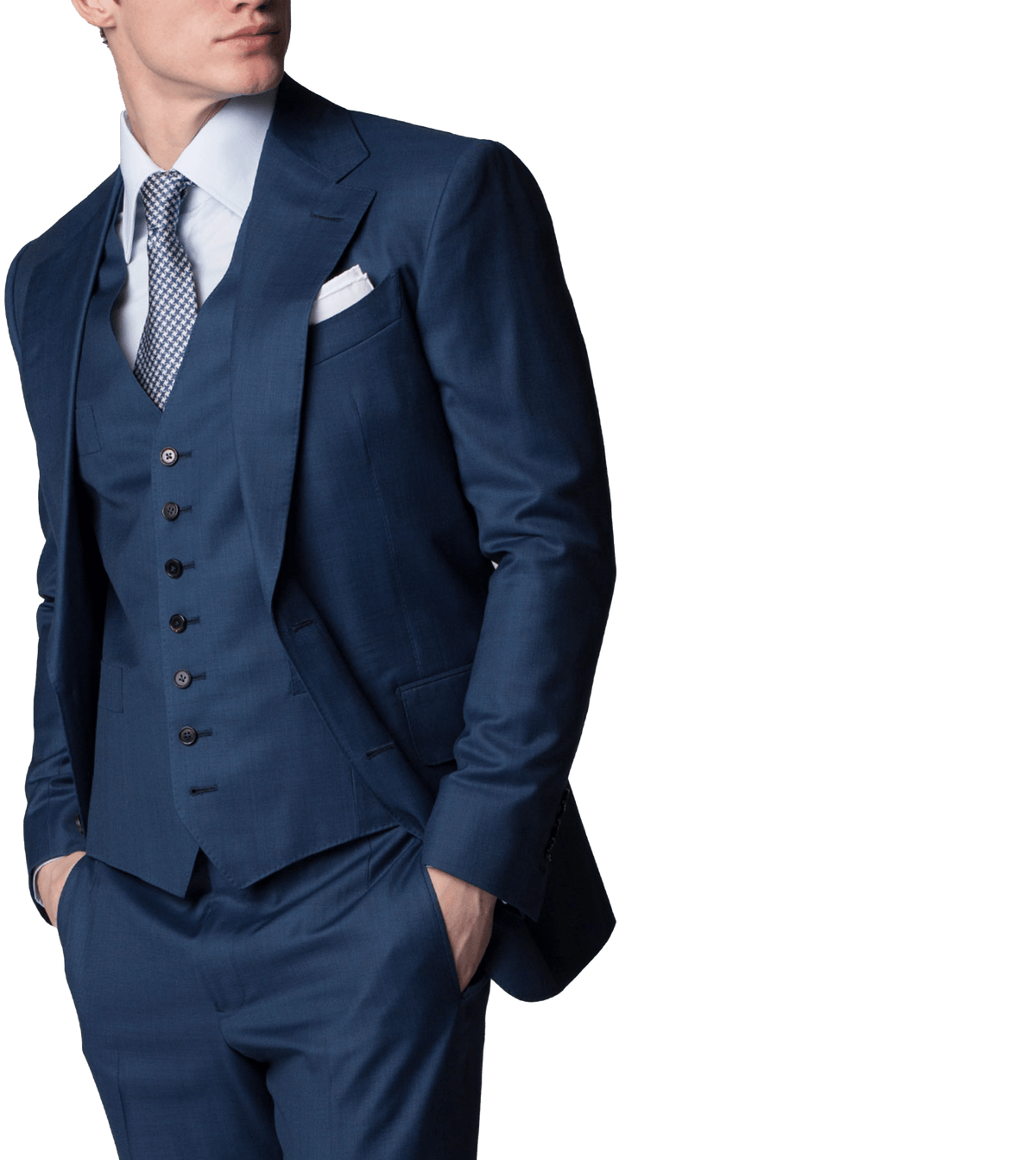 Marine Blue Sharkskin Bespoke Suit - custom suits nyc bespoke tailor midtown, noho