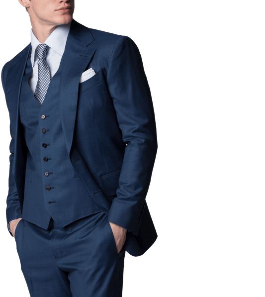 Marine Blue Sharkskin Bespoke Suit - custom suits nyc bespoke tailor midtown, noho
