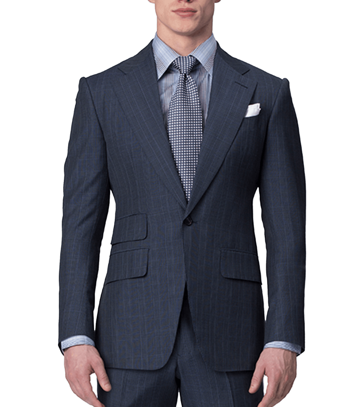 Blue Melange Glen Check Bespoke Suit - custom suits nyc bespoke tailor midtown, noho