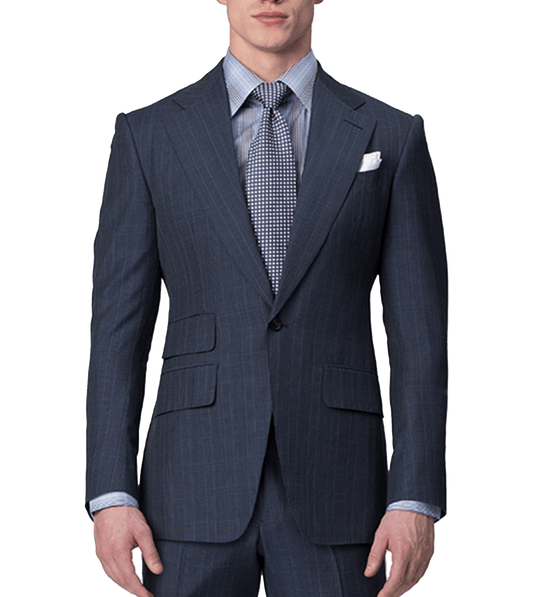 Blue Melange Glen Check Bespoke Suit - custom suits nyc bespoke tailor midtown, noho