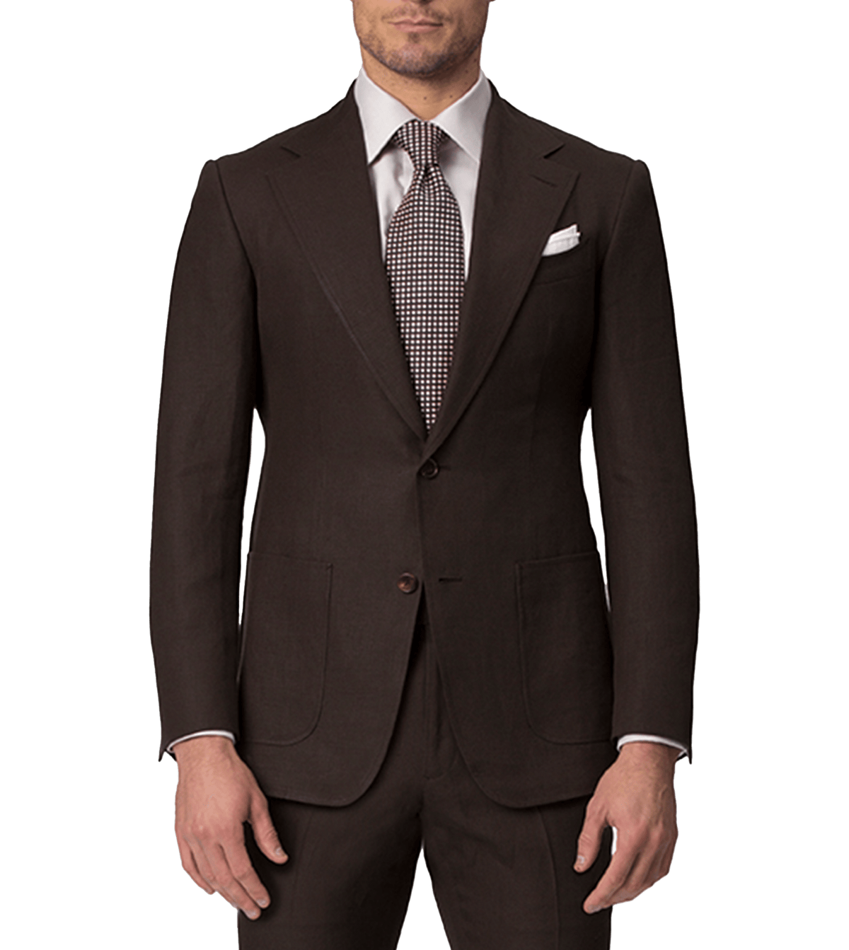 Dark Brown Linen Bespoke Suit - custom suits nyc bespoke tailor midtown, noho