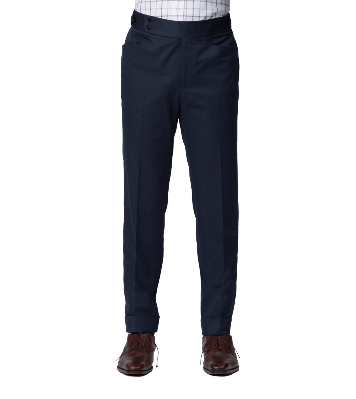 Navy Cotton Bespoke Trouser - custom suits nyc bespoke tailor midtown, noho