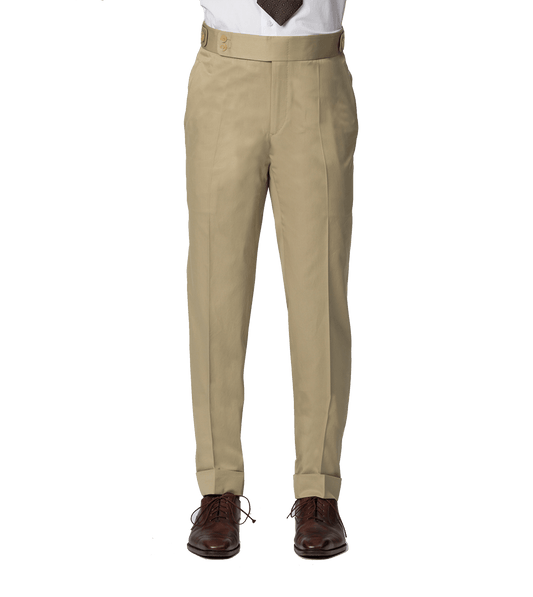 Khaki Cotton Bespoke Trouser - custom suits nyc bespoke tailor midtown, noho