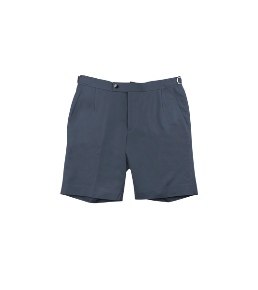 (product) Marine Blue Cotton Shorts - custom suits nyc bespoke tailor midtown, noho
