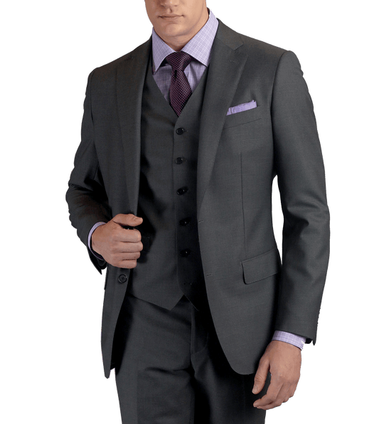 Medium Grey Sharkskin, two-button wool, made-to-measure Suit - custom suits nyc bespoke tailor midtown, noho