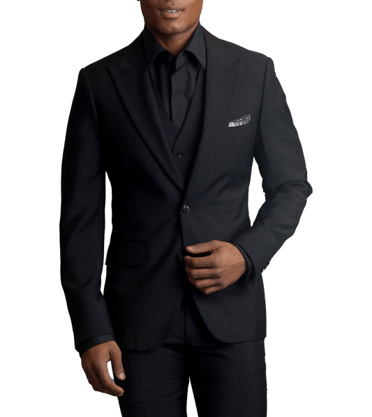Black Wool Mohair two-button Suit, Made-to-measure - custom suits nyc bespoke tailor midtown, noho