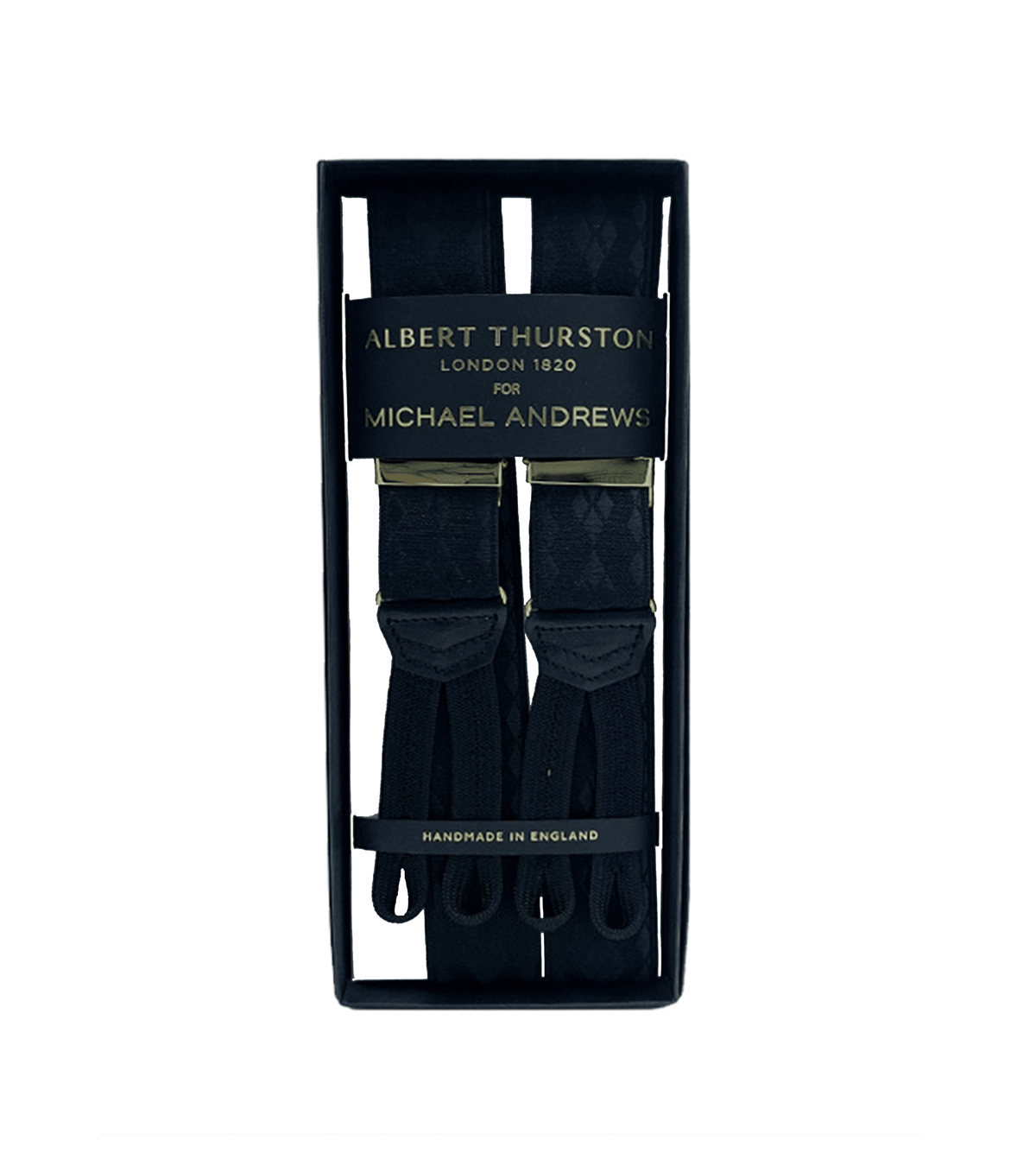 Albert Thurston Black Stretch Suspenders - custom suits nyc bespoke tailor midtown, noho