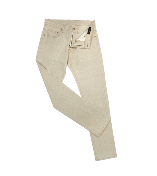 (product) Natural Cotton/Linen Canvas Jeans - custom suits nyc bespoke tailor midtown, noho