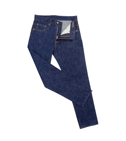 (product) Indigo Stretch Denim Jeans - custom suits nyc bespoke tailor midtown, noho