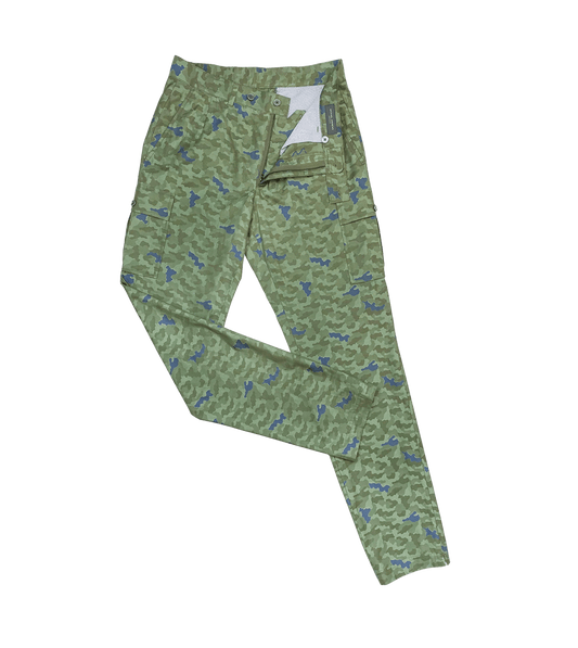 (product) Green Camo Cotton Cargo Pants - custom suits nyc bespoke tailor midtown, noho