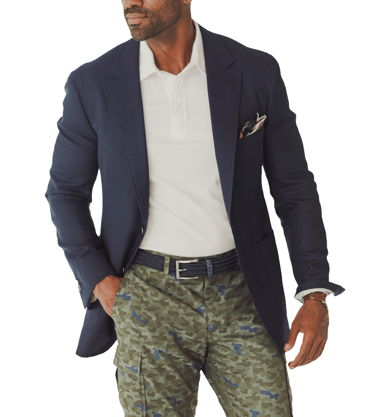 Medium Blue Hopsack Sport Coat - custom suits nyc bespoke tailor midtown, noho