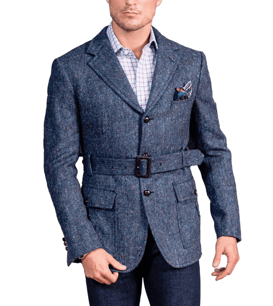 Blue Donegal Tweed Cotswald Sport Coat - custom suits nyc bespoke tailor midtown, noho