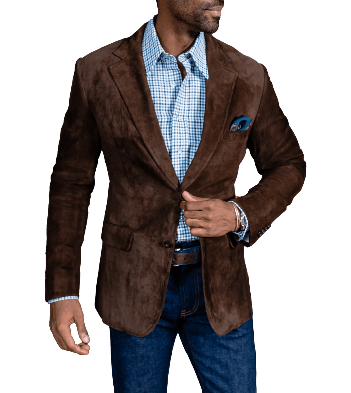 (product) Dark Brown Lamb Suede Sport Coat - custom suits nyc bespoke tailor midtown, noho