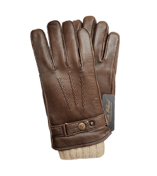 "3 in 1" Dark Brown Deerskin & Wool Gloves - custom suits nyc bespoke tailor midtown, noho