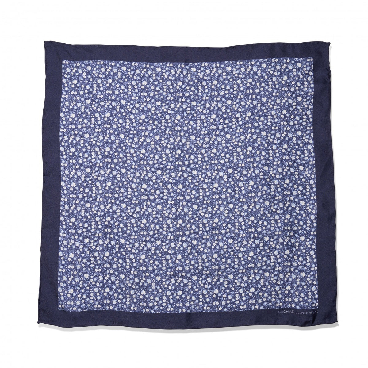 (product) Blue Small Floral Pocket Square - custom suits nyc bespoke tailor midtown, noho