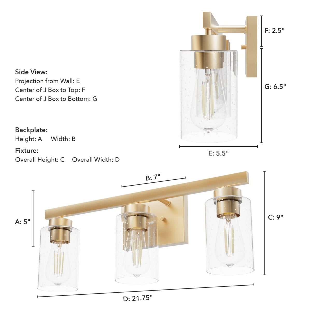 Hartland 3 Light Vanity