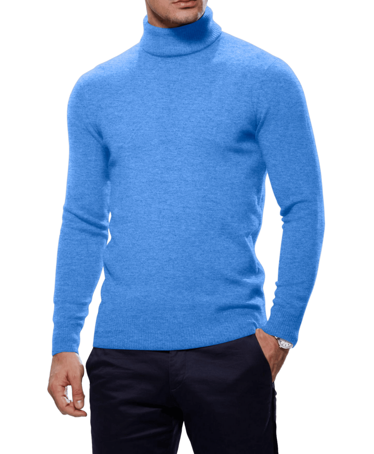 Michael Andrews Bespoke Sky Cashmere Turtle Neck Sweater - custom suits nyc bespoke tailor midtown, noho
