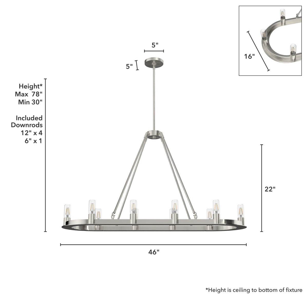 Saddlewood 10 Light Linear Chandelier