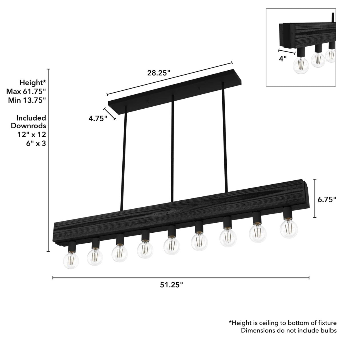 Donelson 9 Light Linear Chandelier