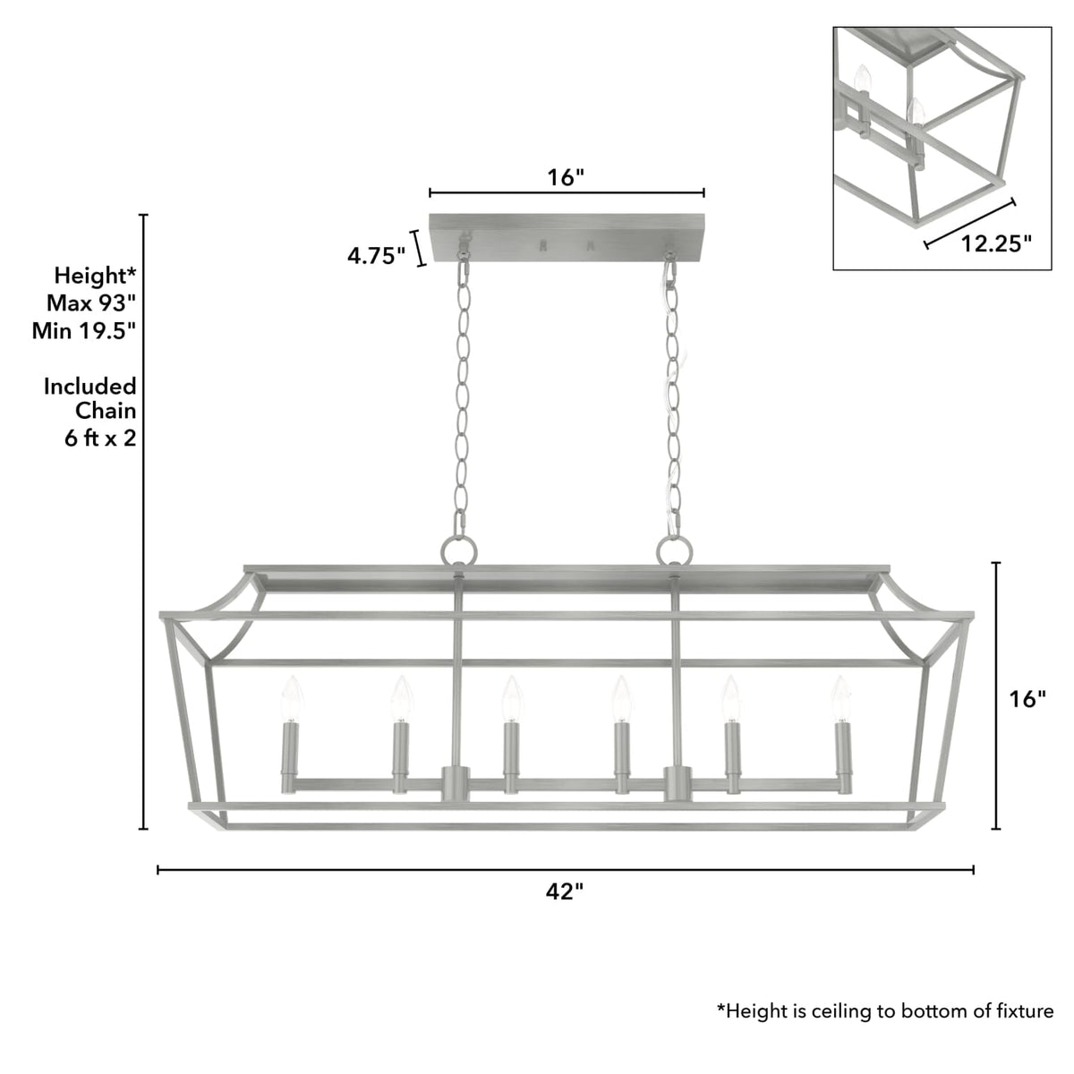Laurel Ridge 6 Light Linear Chandelier