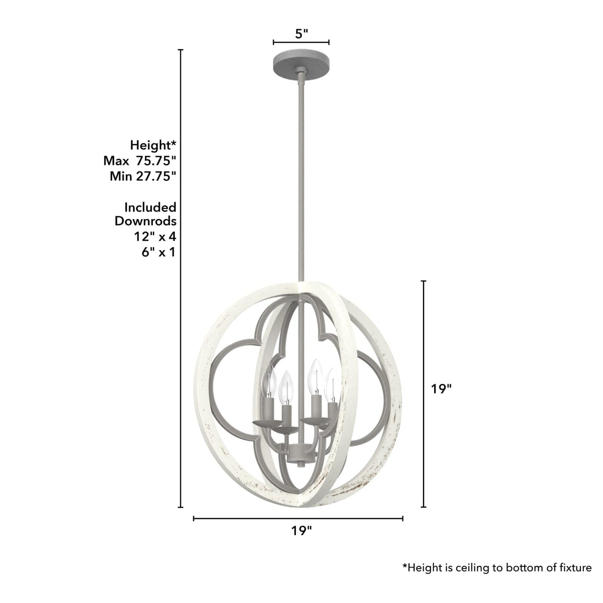 Gablecrest 4 Light Pendant 19 inch