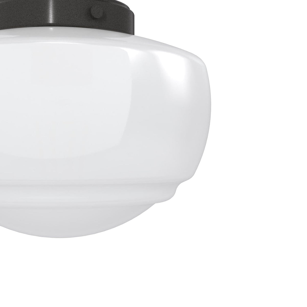 Saddle Creek Shiny Cased White Glass 1 Light Mini Semi Flush
