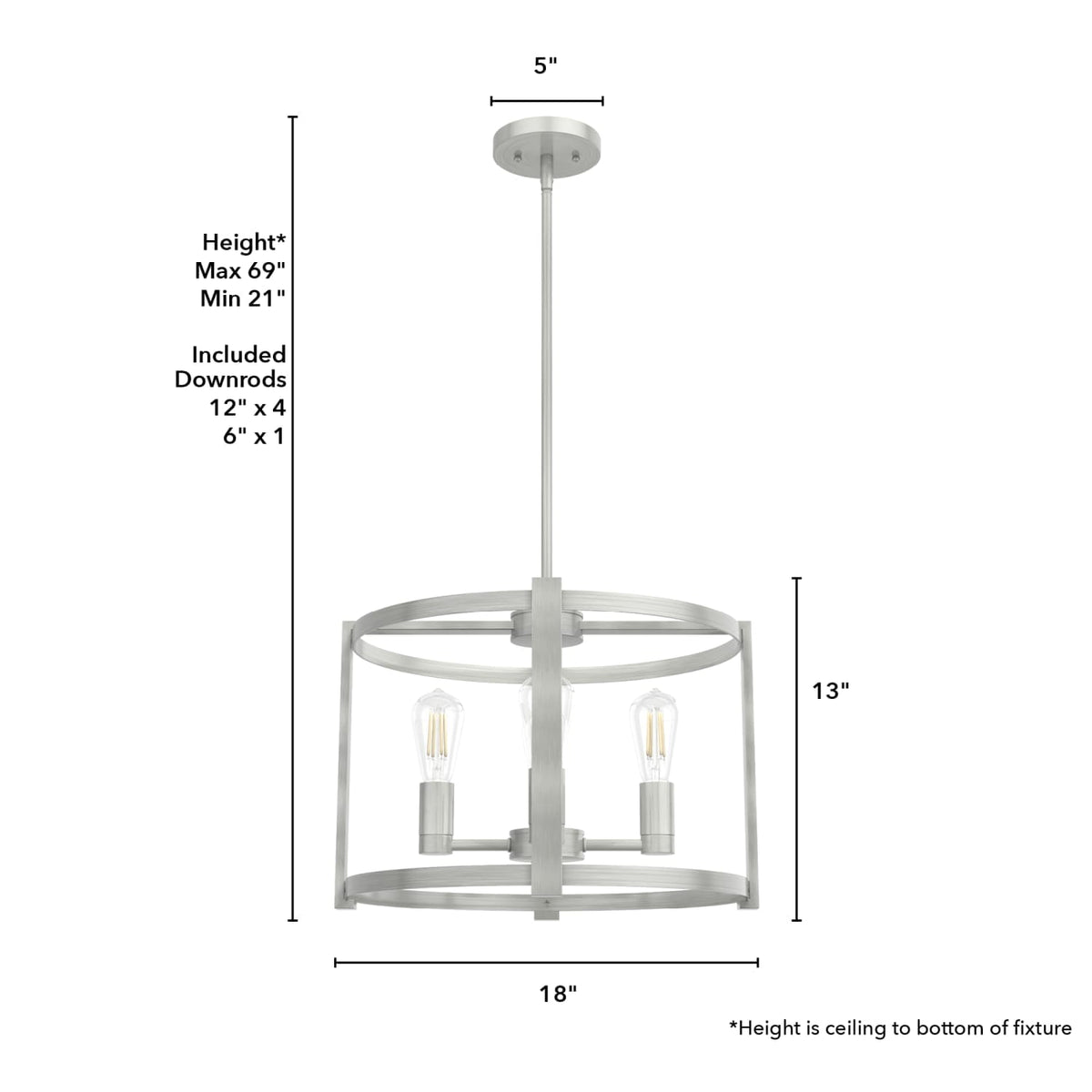 Astwood 4 Light Chandelier 18 Inch