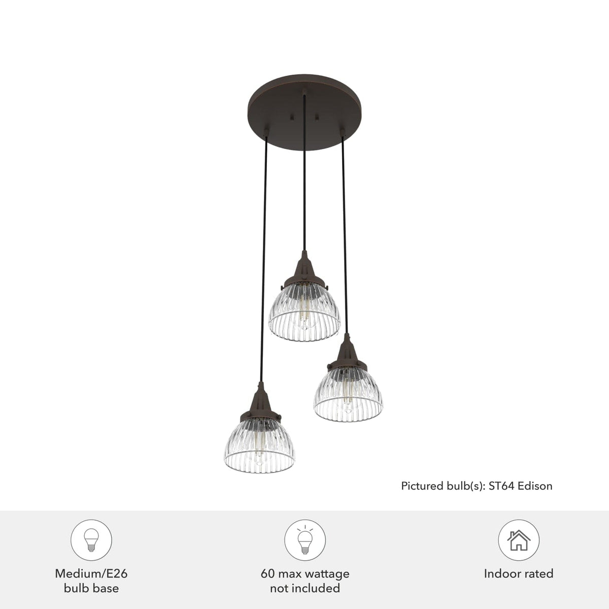 Cypress Grove 3 Light Round Cluster