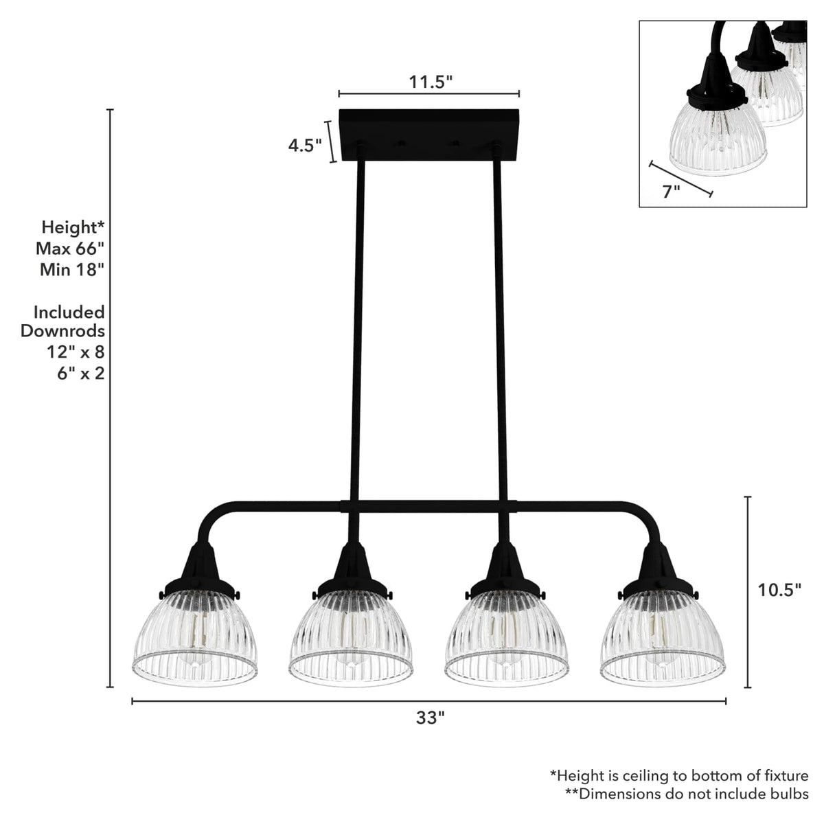 Cypress Grove 4 Light Linear Chandelier