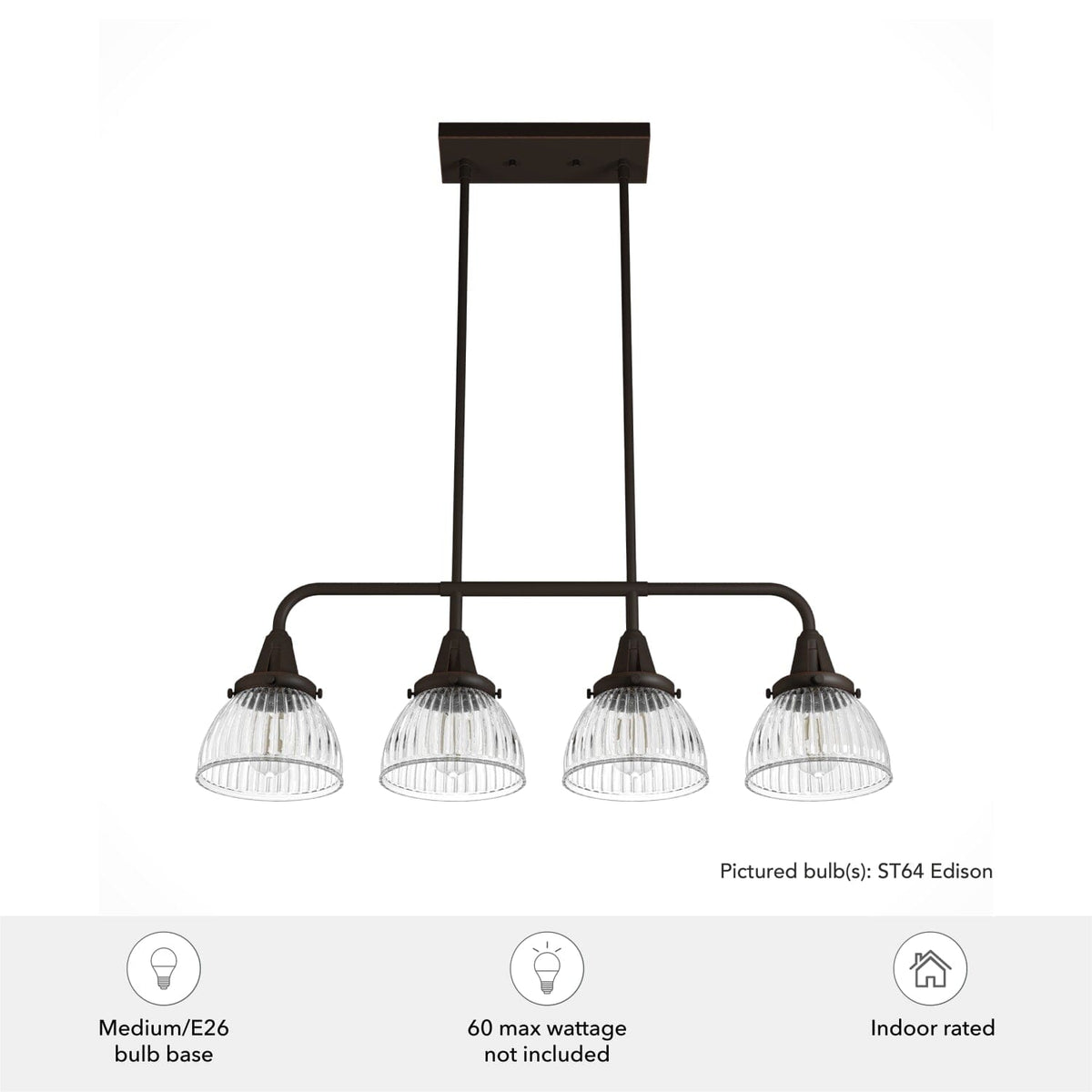 Cypress Grove 4 Light Linear Chandelier