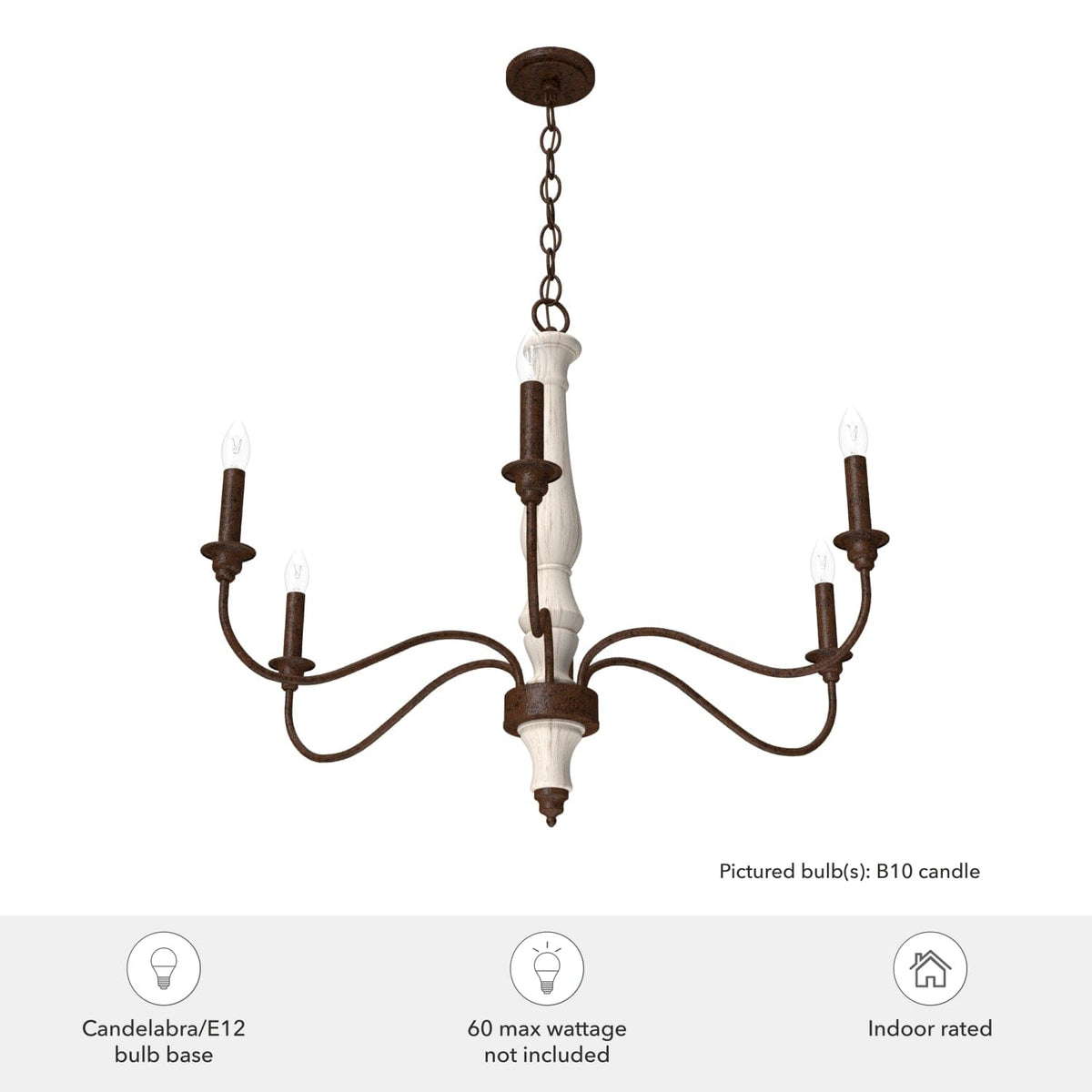 Teren 6 Light Chandelier