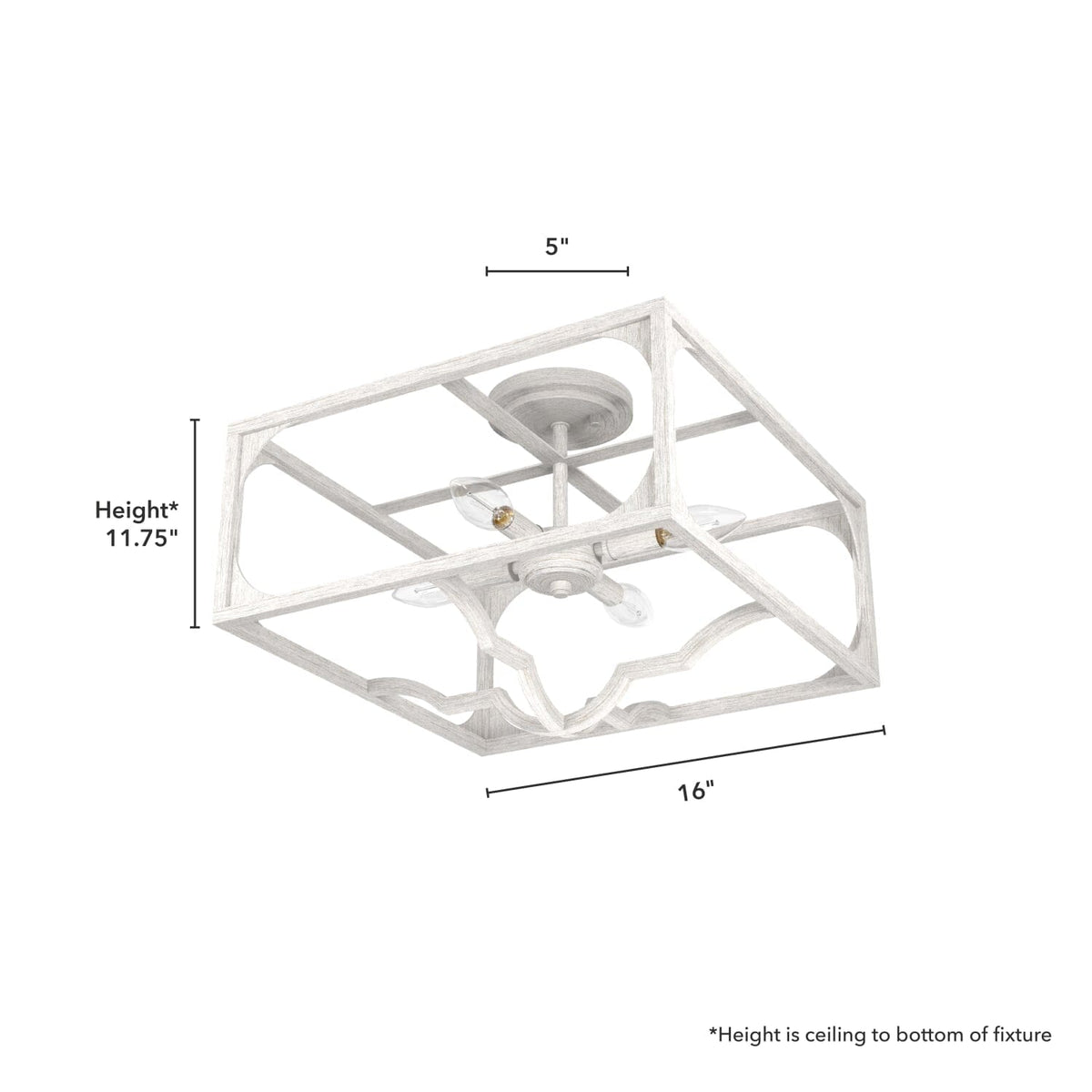 Highland Hill 4 Light Semi-Flush Mount