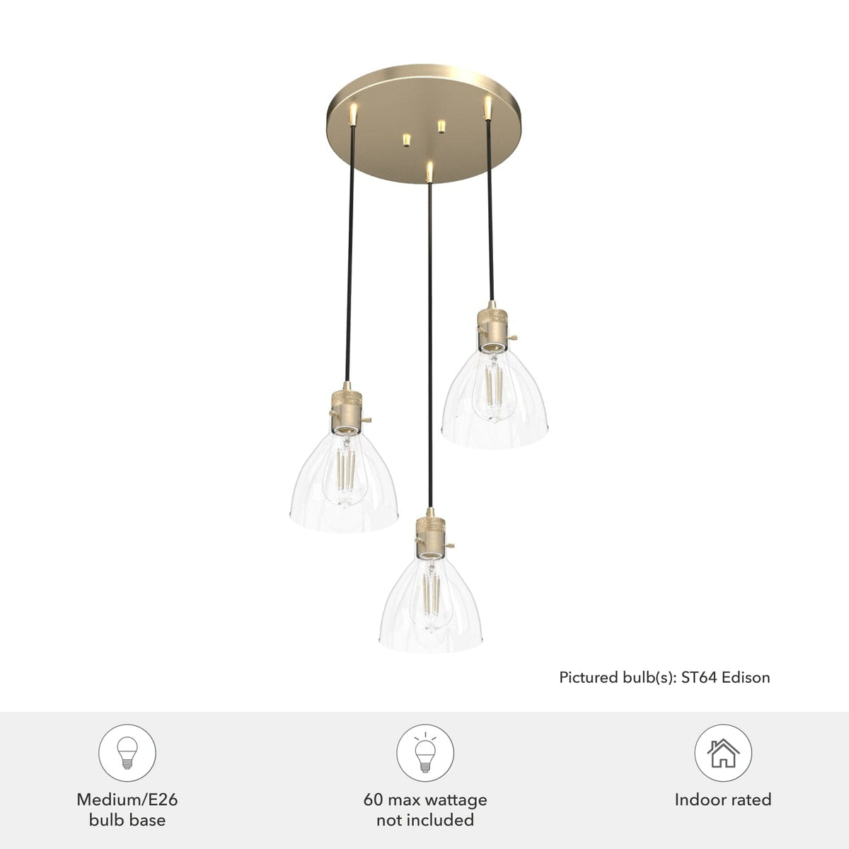 Van Nuys 3 Light Round Cluster